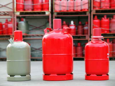 Gasflaschen für die Gewächshausheizung in 5 kg und 11 kg, Alu und Stahl
