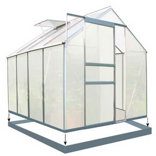 Alu-Gewächshaus mit Hohlkammerplatten und Dachfenster im Garten