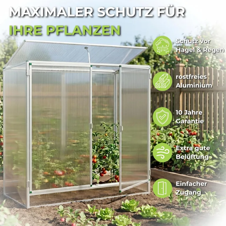 Beckmann Tomatenhaus • PLH Größe 1 • Alu silber • 1,23m² – Bild 2