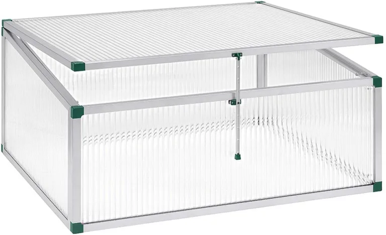 Beckmann FT3 Frühbeet Typ Allgäu Modell 3 Größe 2 – Extrem Stabil: Hagelfeste 16mm Platten – Made in Germany – UV-Schutz—Premium Aluminium Mini-Gewächshaus – 123x107 cm