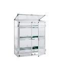 Beckmann Aussaat- & Anzuchthaus für Balkon & Terrasse – Premium Mini-Gewächshaus (87x44x140 cm) – Stabiles Alu-Pflanzenregal mit 6 mm Stegdoppelplatten & UV-Schutz – Inkl. Saatschalen & Belüftung - Thumbnail 7