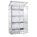 Beckmann Aussaat- & Anzuchthaus für Balkon & Terrasse – Premium Mini-Gewächshaus (87x44x140 cm) – Stabiles Alu-Pflanzenregal mit 6 mm Stegdoppelplatten & UV-Schutz – Inkl. Saatschalen & Belüftung - Thumbnail 8