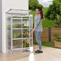 Beckmann Aussaat- & Anzuchthaus für Balkon & Terrasse – Premium Mini-Gewächshaus (87x44x140 cm) – Stabiles Alu-Pflanzenregal mit 6 mm Stegdoppelplatten & UV-Schutz – Inkl. Saatschalen & Belüftung - Thumbnail 9