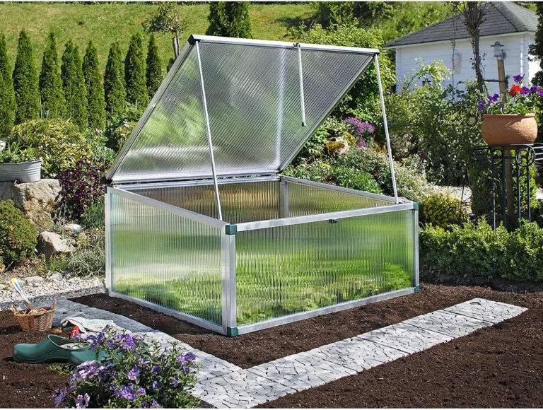Beckmann FT3G1P Frühbeet Typ Allgäu Modell 3 Größe 1– Extrem Stabil: Hagelfeste 16mm Platten – Made in Germany – UV-Schutz—Premium Aluminium Mini-Gewächshaus – 101x107 cm – Bild 5