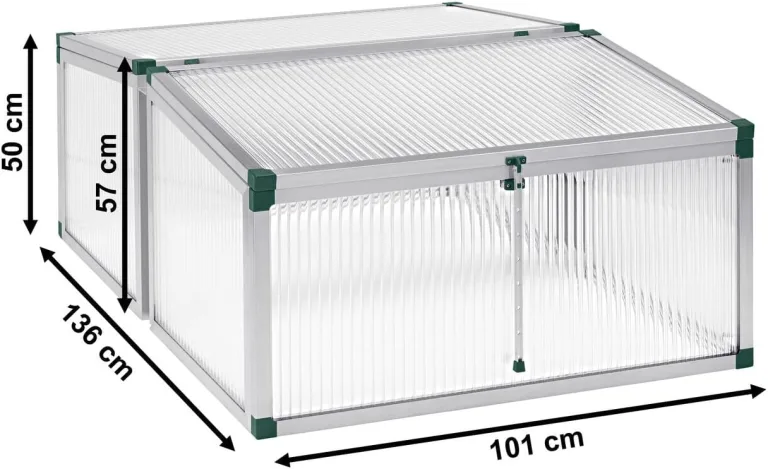 Beckmann FT4G1P Frühbeet Typ Allgäu Modell 4 Größe 1 – Extrem Stabil: Hagelfeste 16mm Platten – Made in Germany – UV-Schutz—Premium Aluminium Mini-Gewächshaus – 101x136 cm – Bild 7