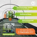 Bio Green XXL Zimmergewächshaus Jumbo | Robustes Aluminium-Rahmengestell | Anzuchtkasten L 130 x B 60 x H 50 cm - Thumbnail 9