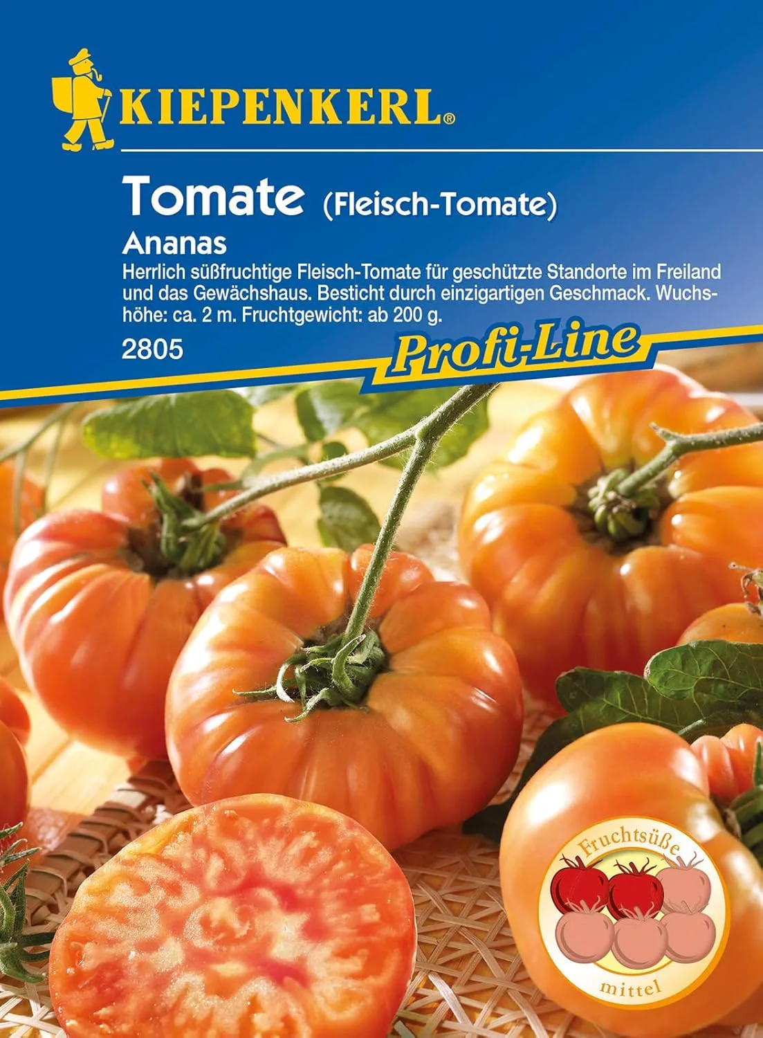 Tomaten (Fleischtomaten) Ananas, herrlich süßfruchtige Fleischtomate für geschütze Standorte im Freiland und das Gewächshaus - Bild 1