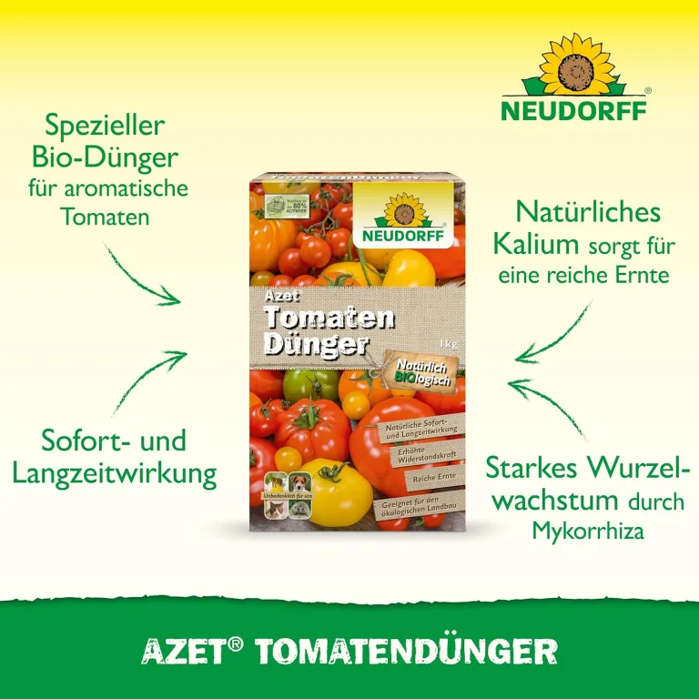 Neudorff Azet TomatenDünger – Bio Tomatendünger mit Mykorrhiza und natürlicher Sofort- und Langzeitwirkung sorgen für aromatische Tomaten, 1 kg – Bild 3