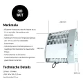 EHLERS FW 500 Frostwächter – 500 W Heizgerät mit Thermostat & Wandmontage, Frostschutz für Räume bis 15 m³ (5–16 °C regelbar) - Thumbnail 2