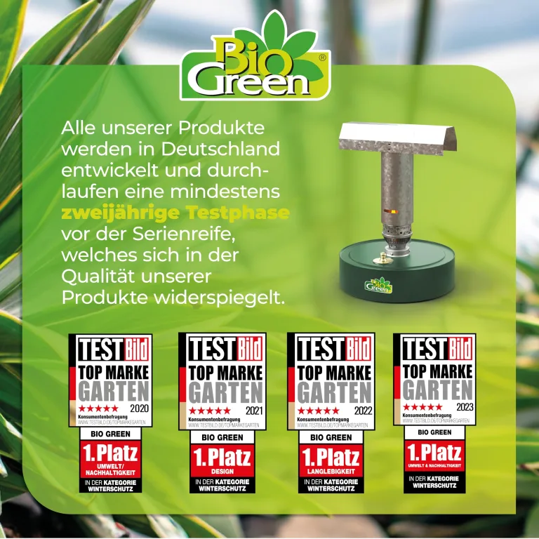 BioGreen Paraffin-Gewächshaus-Heizung WARMAX POWER 4 | max. 300 Watt Heizleistung | für Gewächshäuser bis 4 m² | bis zu 7 Tage Brenndauer/Füllung – Bild 6