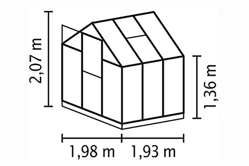 Gewächshaus Triton 3800, alu, 4 mm Hohlkammerplatten, inkl. Fundament – Bild 4