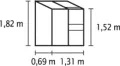Vitavia Anlehngewächshaus • Ida 900 • Alu silber • 0,85m² - Thumbnail 2