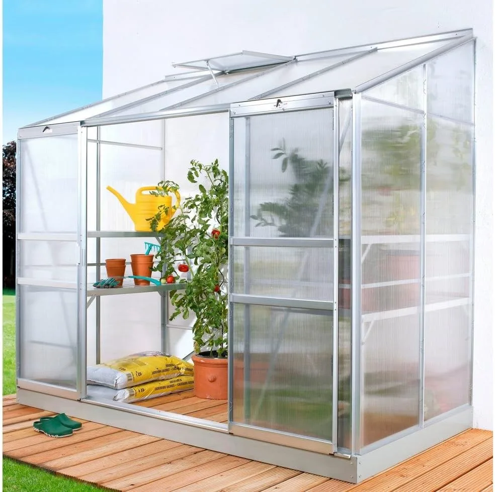 Vitavia Anlehngewächshaus • Ida 3300 • Alu grün • 4mm HKP • 3,37m² - Bild 1