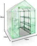 Berlan Tomatenhaus Foliengewächshaus begehbar mit Regal 2m² - Thumbnail 7