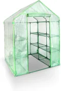 Berlan Tomatenhaus Foliengewächshaus begehbar mit Regal 2m² - Thumbnail 1