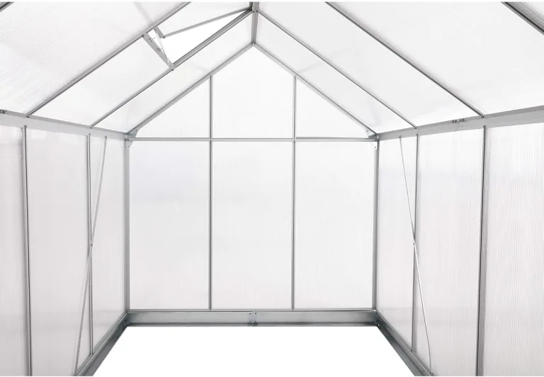 Zelsius Aluminium Gewächshaus mit Fundament 250 x 190 cm | 4 mm Hohlkammerplatten, UV-beständig, Winterfest | Treibhaus, Pflanzenhaus, Tomatenhaus, Frühbeet, Anbau Gewächshaus, Tomatengewächshaus – Bild 4
