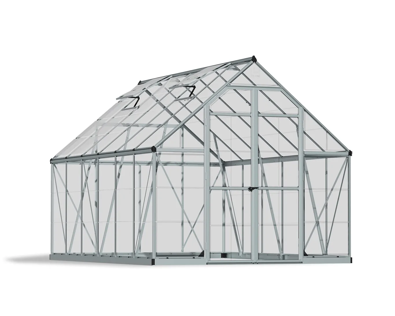 Canopia by Palram Gewächshaus Gross Octave 8x12 Treibhaus 244x367 cm Aluminium Silber Tomatenhaus Polycarbonatplatten UV-beständig - Bild 1