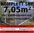 AS-S Profi-Gewächshaus 7,05m² • Alu silber • mit Fundament (2x Fensteröffner) - Thumbnail 1