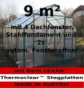 AS-S Profi-Gewächshaus 9,0m² • Alu grün • mit Fundament (2x Fensteröffner) - Thumbnail 2