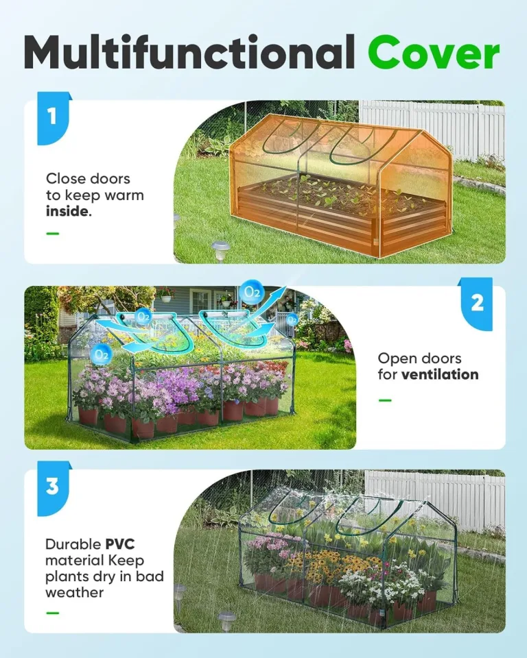 Quictent Mini-Gewächshaus, wasserdicht, UV-geschützt, verstärkt, grünes Gewächshaus, 50 Stück T-Typ-Pflanzenanhänger Lieferumfang: 180.3x91.4x91.4 cm – Bild 4