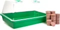 mgc24 Zimmergewächshaus Greenhouse Anzuchtset - Anzuchtschale mit Deckel und Belüftung - Komplettset mit 50 Quelltabs - Thumbnail 1