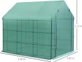 homcom Foliengewächshaus Treibhaus Tomatenhaus Pflanzenhaus mit Regalböden 4,4m² - Thumbnail 3