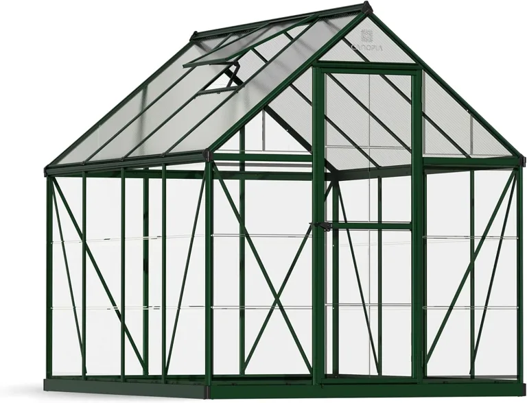 Palram Aluminium GewächsHaus Gartenhaus Hybrid 6x10 anthrazit /310x185x209 cm (LxBxH),Grau – Bild 8