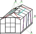 Outsunny Gewächshaus Alu Treibhaus Tomatengewächshaus 7,75m² - Thumbnail 2
