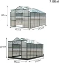 Outsunny Gewächshaus Alu Treibhaus Tomatengewächshaus 7,75m² - Thumbnail 7