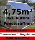 AS-S Profi-Gewächshaus 4,75m² • Alu silber (+1x Fensteröffner) - Thumbnail 1