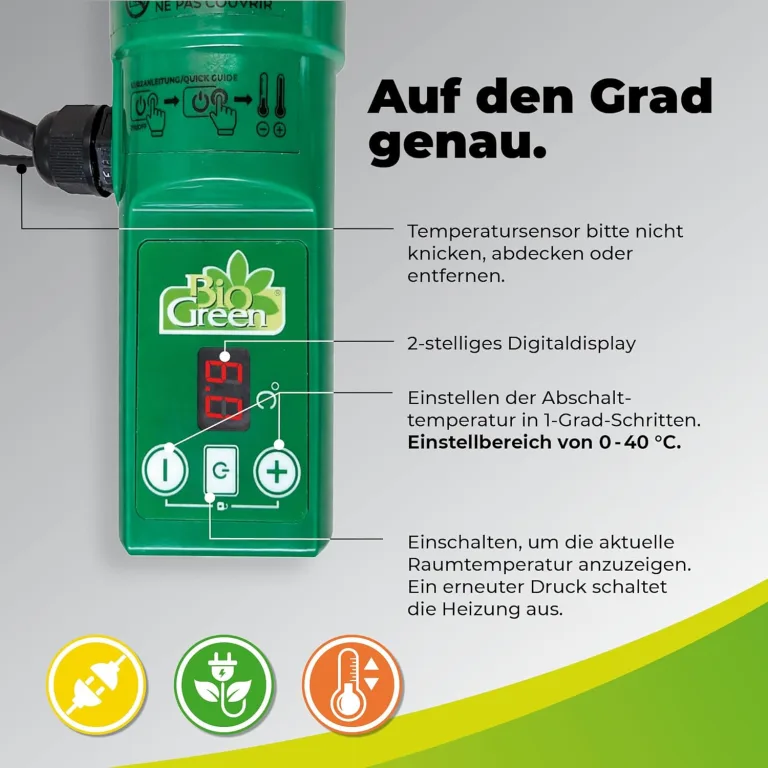 Bio Green Heizstab • Gewächshausheizung elektrisch • 135 Watt – Bild 8