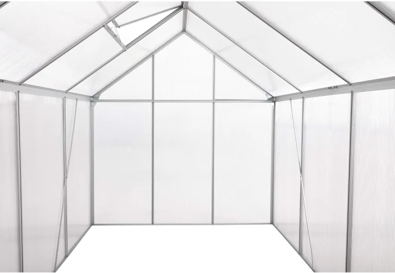 Zelsius Aluminium Gewächshaus 250 x 190 cm | 6 mm Hohlkammerplatten, UV-beständig, Winterfest | Treibhaus, Pflanzenhaus, Tomatenhaus, Frühbeet, Anbau Gewächshaus, Tomatengewächshaus, Gartenhaus – Bild 5