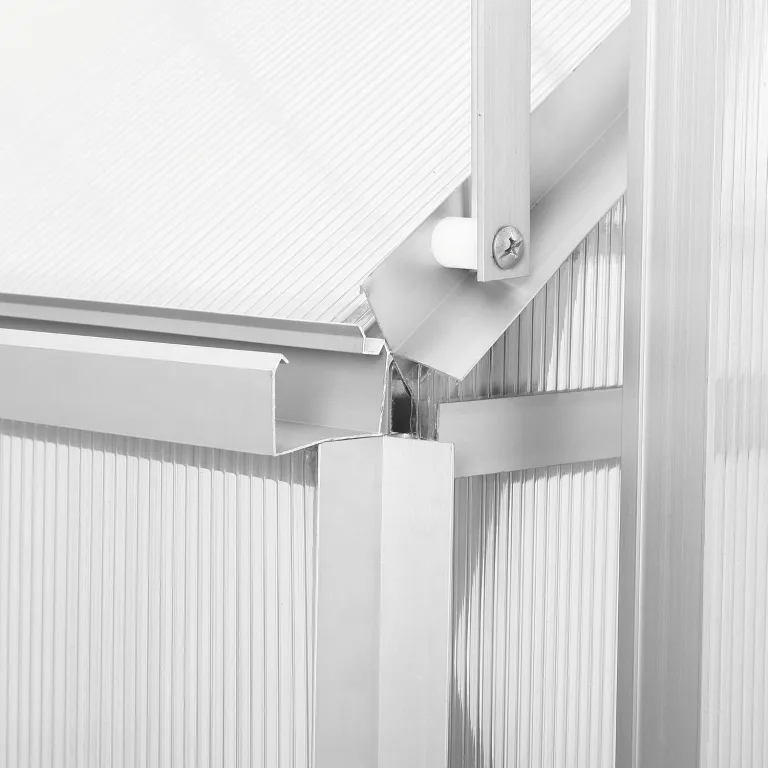 Zelsius Aluminium Gewächshaus 250 x 190 cm | 6 mm Hohlkammerplatten, UV-beständig, Winterfest | Treibhaus, Pflanzenhaus, Tomatenhaus, Frühbeet, Anbau Gewächshaus, Tomatengewächshaus, Gartenhaus – Bild 6