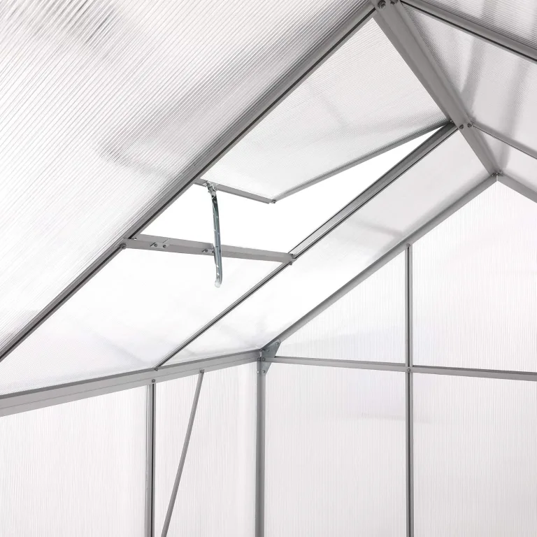 Zelsius Aluminium Gewächshaus 250 x 190 cm | 6 mm Hohlkammerplatten, UV-beständig, Winterfest | Treibhaus, Pflanzenhaus, Tomatenhaus, Frühbeet, Anbau Gewächshaus, Tomatengewächshaus, Gartenhaus – Bild 7