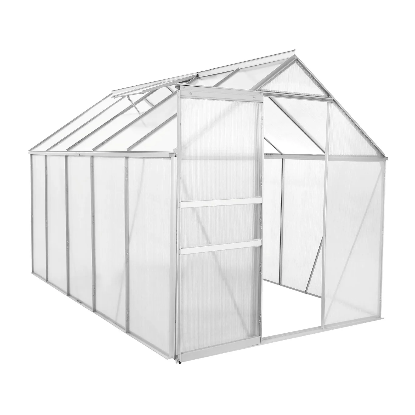 Zelsius Aluminium Gewächshaus 310 x 190 cm | 6 mm Hohlkammerplatten, UV-beständig, Winterfest | Treibhaus, Pflanzenhaus, Tomatenhaus, Frühbeet, Anbau Gewächshaus, Tomatengewächshaus, Gartenhaus - Bild 1