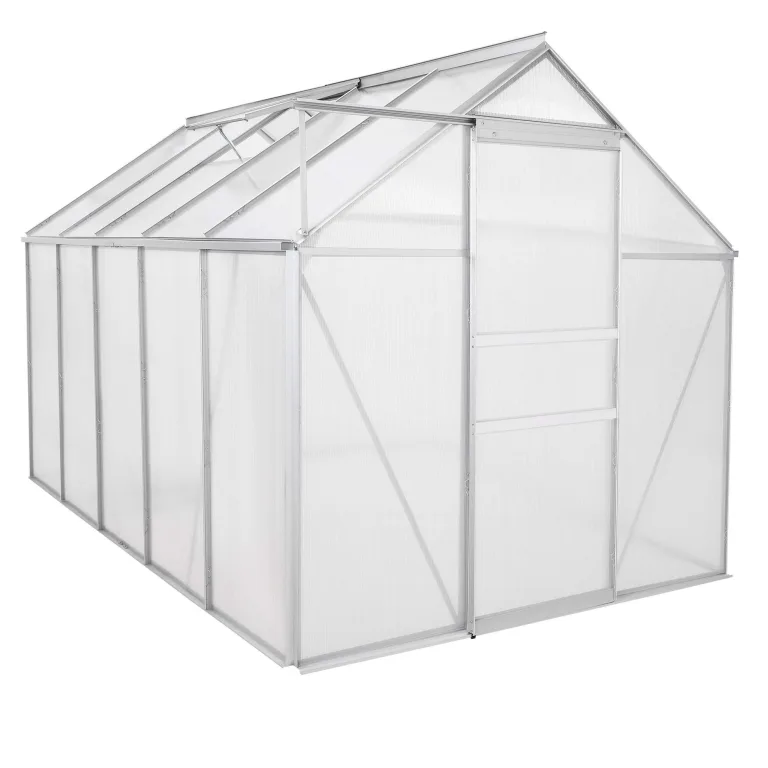 Zelsius Aluminium Gewächshaus 310 x 190 cm | 6 mm Hohlkammerplatten, UV-beständig, Winterfest | Treibhaus, Pflanzenhaus, Tomatenhaus, Frühbeet, Anbau Gewächshaus, Tomatengewächshaus, Gartenhaus – Bild 4