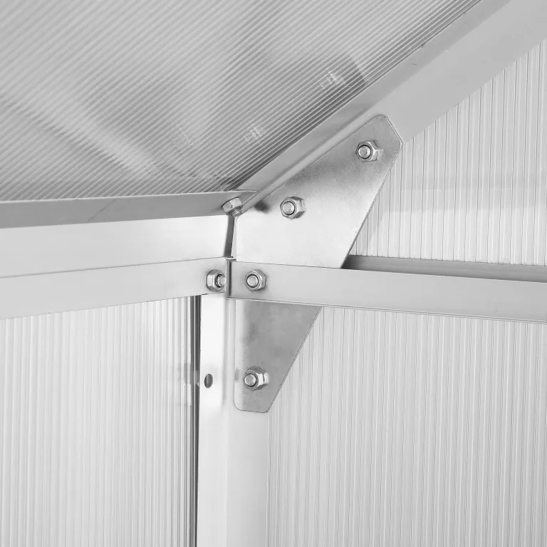 Zelsius Aluminium Gewächshaus 310 x 190 cm | 6 mm Hohlkammerplatten, UV-beständig, Winterfest | Treibhaus, Pflanzenhaus, Tomatenhaus, Frühbeet, Anbau Gewächshaus, Tomatengewächshaus, Gartenhaus – Bild 8
