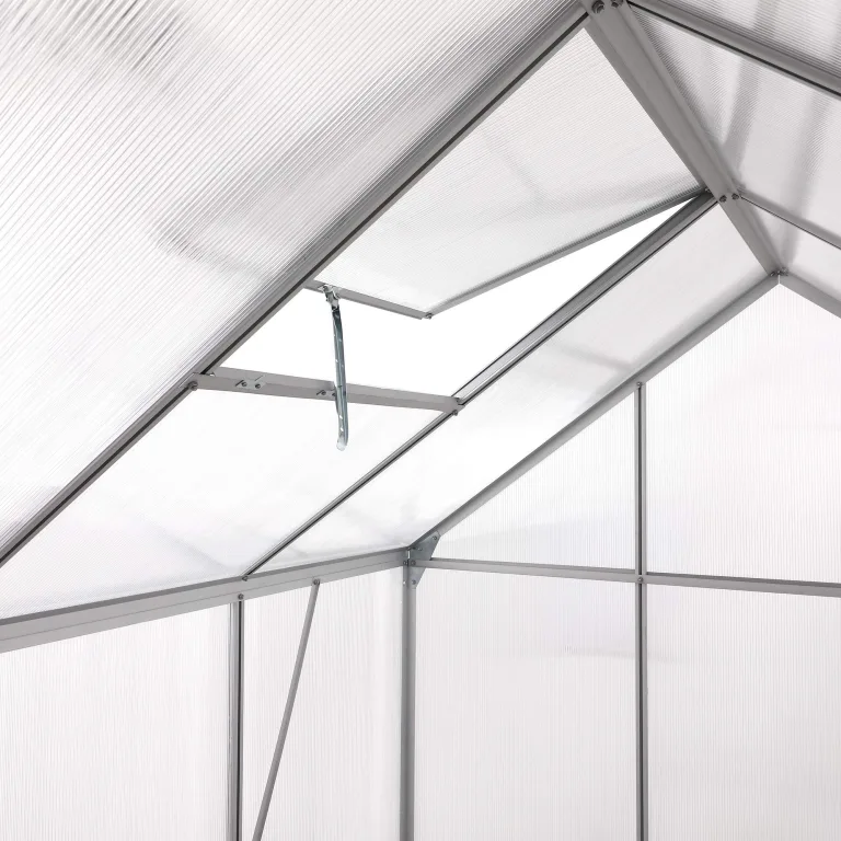 Zelsius Aluminium Gewächshaus 310 x 190 cm | 6 mm Hohlkammerplatten, UV-beständig, Winterfest | Treibhaus, Pflanzenhaus, Tomatenhaus, Frühbeet, Anbau Gewächshaus, Tomatengewächshaus, Gartenhaus – Bild 9