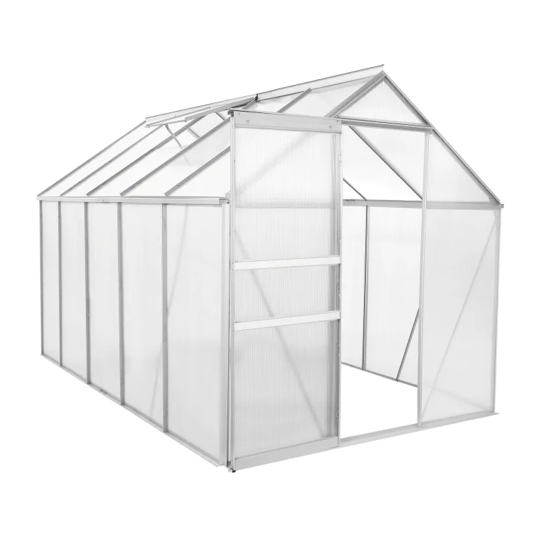 Zelsius Aluminium Gewächshaus 310 x 190 cm | 6 mm Hohlkammerplatten, UV-beständig, Winterfest | Treibhaus, Pflanzenhaus, Tomatenhaus, Frühbeet, Anbau Gewächshaus, Tomatengewächshaus, Gartenhaus – Bild 1