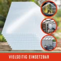 GARDEBRUK® 14x Doppelstegplatten 4mm Zuschneidbar 121x60,5cm Polycarbonat 10,3m² UV-beständig Klar Hohlkammerplatten Gewächshaus Platten Stegplatten - Thumbnail 4
