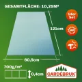 GARDEBRUK® 14x Doppelstegplatten 4mm Zuschneidbar 121x60,5cm Polycarbonat 10,3m² UV-beständig Klar Hohlkammerplatten Gewächshaus Platten Stegplatten - Thumbnail 7