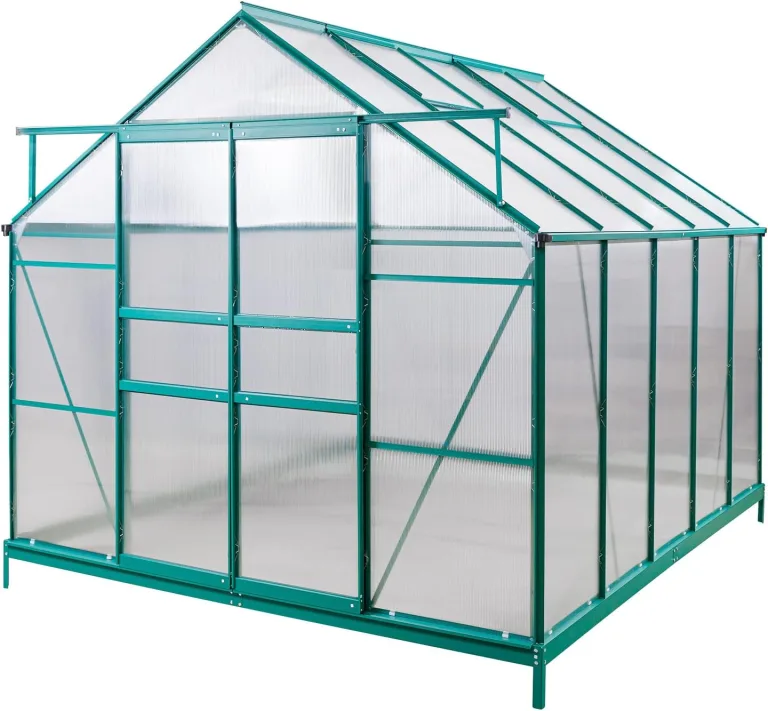 Alu Gewächshaus Frühbeet Gartenhaus Treibhaus "Den Haag" 7 m² mit 4 Dachfenster