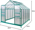 Alu Gewächshaus Frühbeet Gartenhaus Treibhaus "Den Haag" 7 m² mit 4 Dachfenster - Thumbnail 8