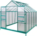 Alu Gewächshaus Frühbeet Gartenhaus Treibhaus "Den Haag" 7 m² mit 4 Dachfenster - Thumbnail 2
