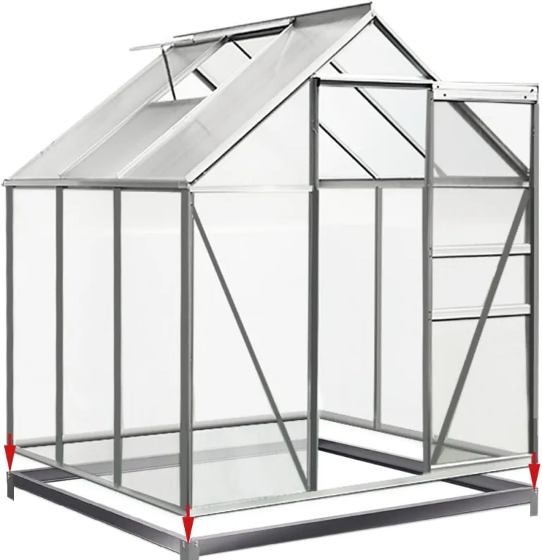 Deuba® Fundament verzinkt 190x190cm Stahlfundament Gewächshaus Treibhaus Rahmen inkl. Montagematerial – Bild 2