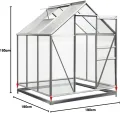Deuba® Fundament verzinkt 190x190cm Stahlfundament Gewächshaus Treibhaus Rahmen inkl. Montagematerial - Thumbnail 5
