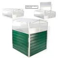 DEMA Metall Hochbeet Rosendaal 1x1x0,8 m - Gartenbeet, Gemüsebeet, Pflanzbeet - Grün, Holzoptik, Langlebig, Verzinkt - Für Garten, Balkon, Terrasse - Thumbnail 5