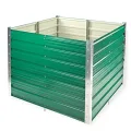 DEMA Metall Hochbeet Rosendaal 1x1x0,8 m - Gartenbeet, Gemüsebeet, Pflanzbeet - Grün, Holzoptik, Langlebig, Verzinkt - Für Garten, Balkon, Terrasse - Thumbnail 9