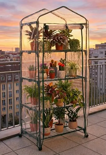 Biotop B2092 Gewächshaus 4 Etagen, 68 x 49 x 156 cm, transparent – Bild 6