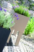 30 Liter rechteckiger High Gärtner mit dunklem ockerfarbenem 60 x 25 x 46 cm mit Beinen - Thumbnail 3